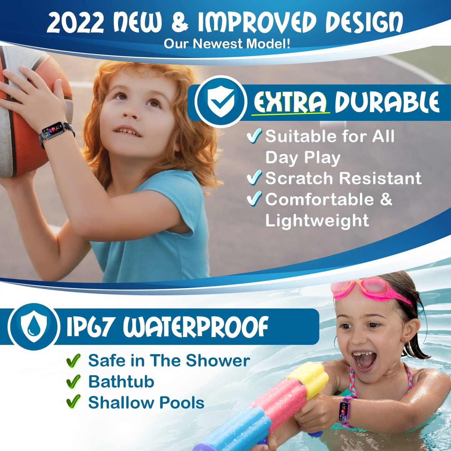 Kids Fitness Tracker for Age 5-16,2022 Upgraded Tracker Kids Watch,Waterproof Watch for Kids with Pedometer,Sleep Monitor & Calorie Counter,Fitness Watch for Kids Girls Boys Teen